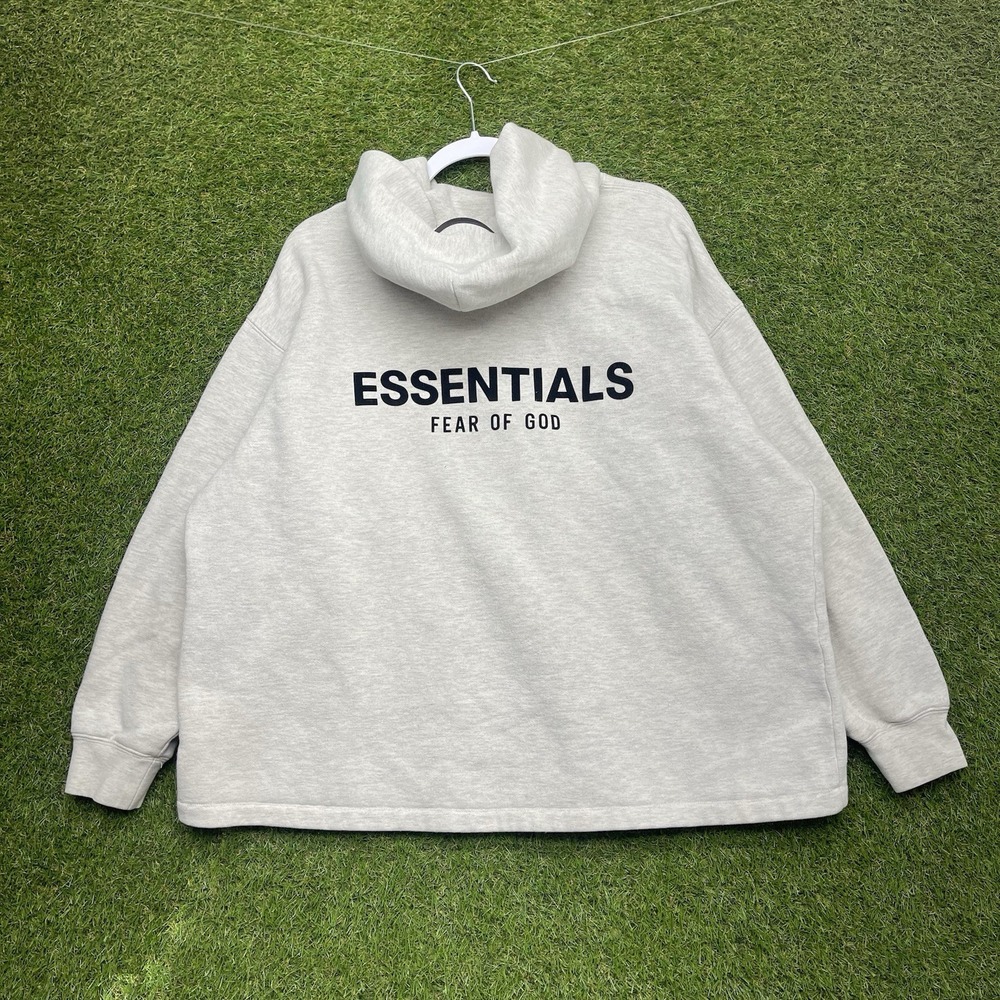 Essentials Fear Of God Hoodie Mens Small Boxy Fleece Designer NC3 Light Oatmeal